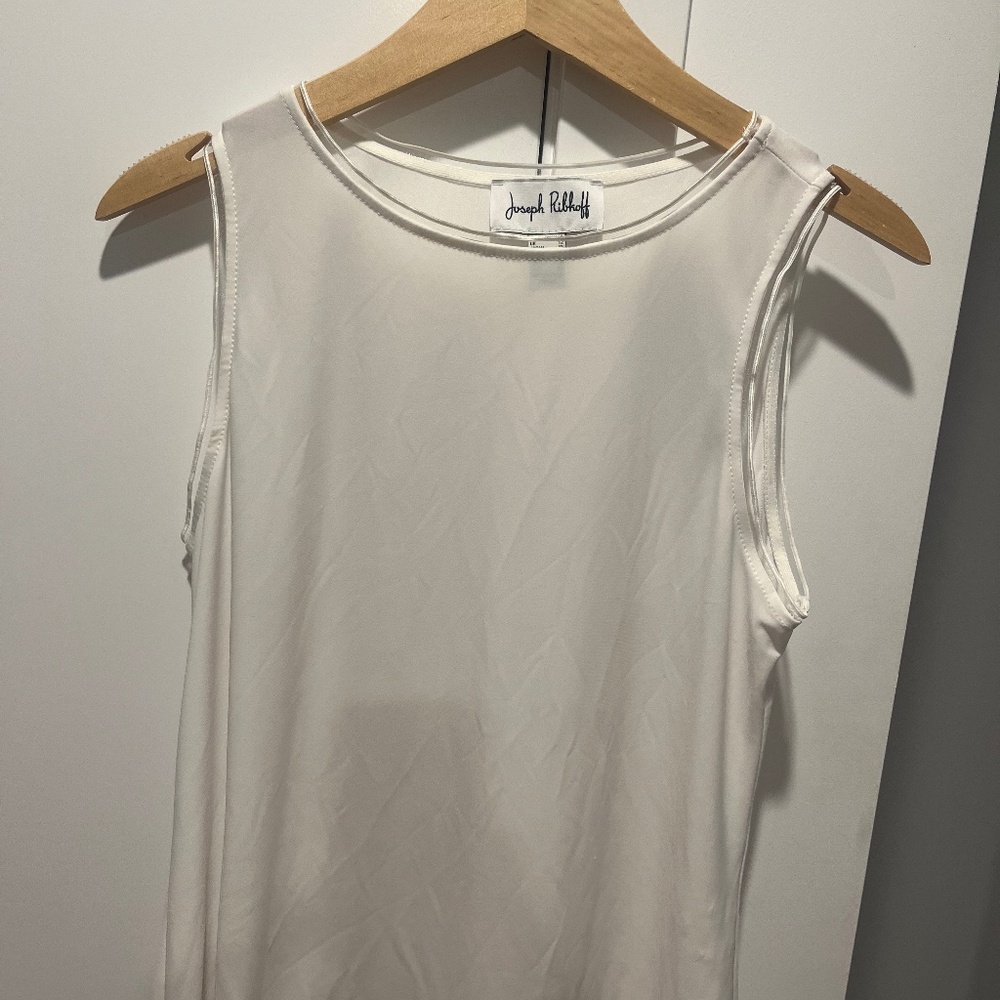 Joseph Ribkoff White Sleeveless Crewneck Top